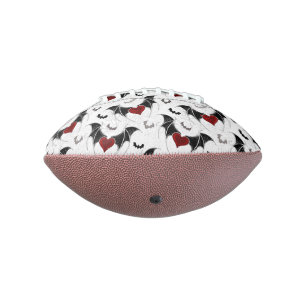 Halloween heart with black bat wings american football