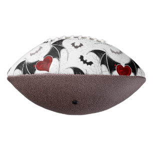 Halloween heart with black bat wings american football