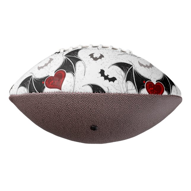 Halloween heart with black bat wings american football (Rotated 270)