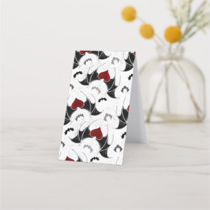 Halloween heart with black bat wings appointment card