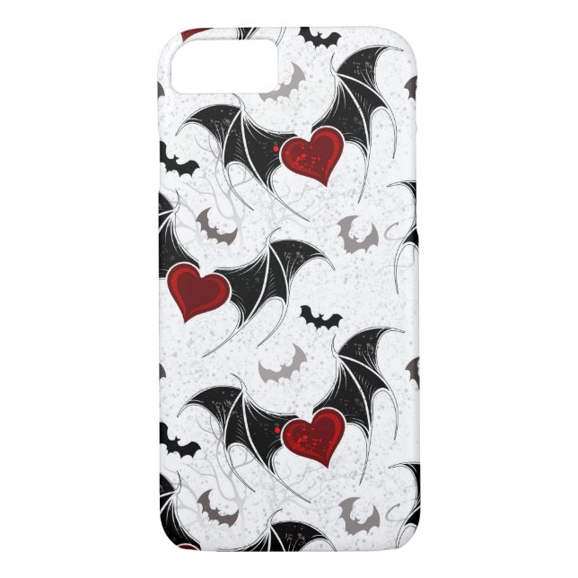 Halloween heart with black bat wings Case-Mate iPhone case (Back)