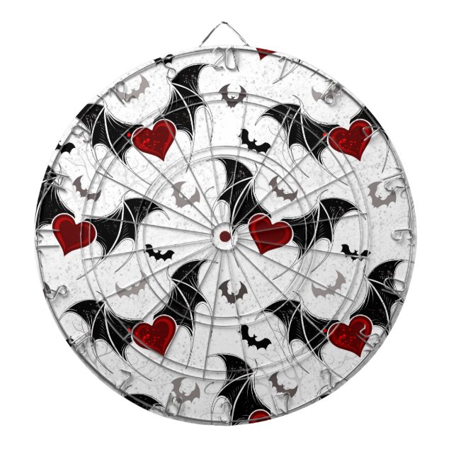 Halloween heart with black bat wings dartboard (Front)