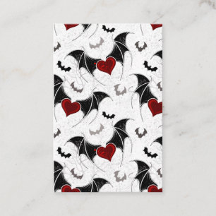 Halloween heart with black bat wings discount card