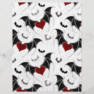 Halloween heart with black bat wings flyer