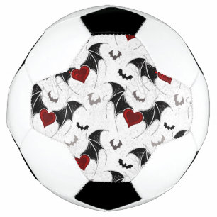 Halloween heart with black bat wings football