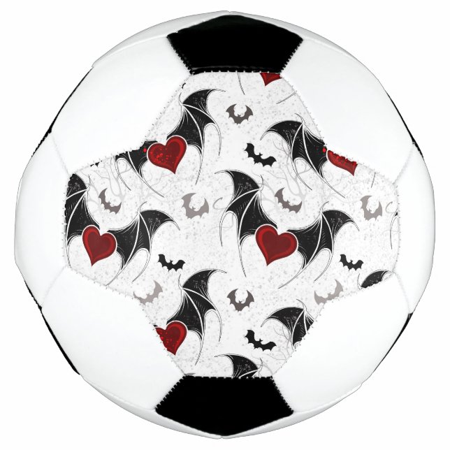 Halloween heart with black bat wings football (Front)
