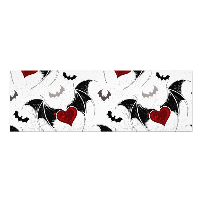 Halloween heart with black bat wings photo print (Front)