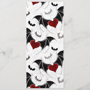Halloween heart with black bat wings programme