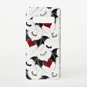 Halloween heart with black bat wings samsung galaxy case