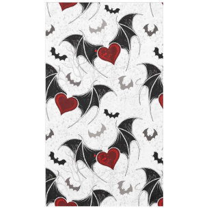 Halloween heart with black bat wings tablecloth