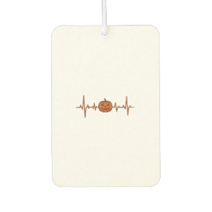 Halloween Heartbeat Pumpkin Vintage Vector Design_ Car Air Freshener