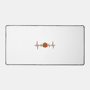 Halloween Heartbeat Pumpkin Vintage Vector Design_ Desk Mat