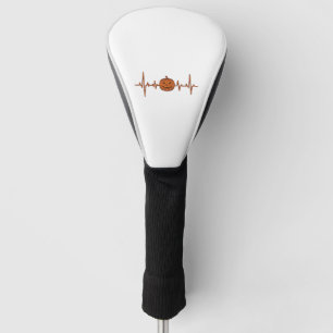 Halloween Heartbeat Pumpkin Vintage Vector Design_ Golf Head Cover