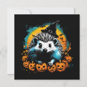 Halloween Hedgehog and pumpkins cute