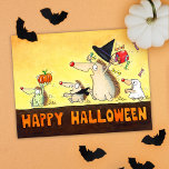 Halloween Hedgehogs  Postcard<br><div class="desc">Send this cute card to friends and family to wish them a Happy Halloween.</div>