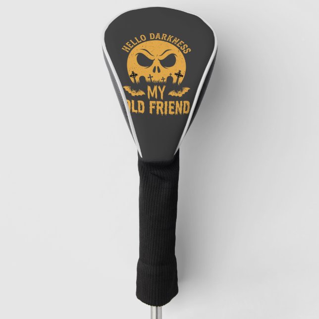 Halloween Hello Darkness Graveyard Moon Golf Head Cover (Front)