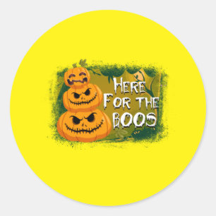 Halloween Here For The Boos Birthday Classic Round Sticker