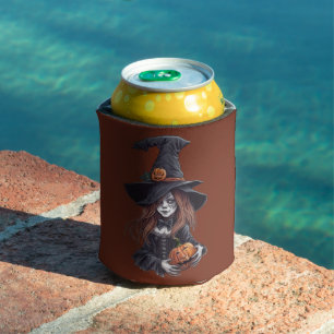 Halloween-Hexe mit Kürbis - Can Cooler
