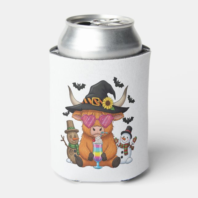 Halloween Highland Cow (2) Can Cooler (Can Front)