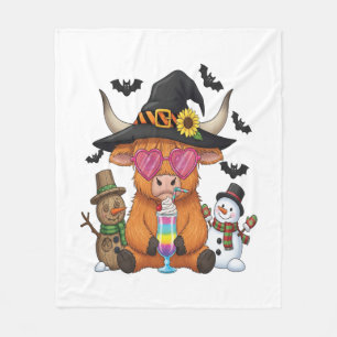Halloween Highland Cow (2) Fleece Blanket