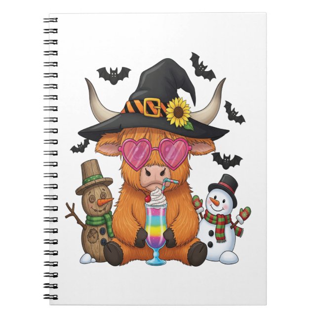 Halloween Highland Cow (2) Notebook (Front)