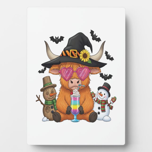 Halloween Highland Cow (2) Plaque (Front)
