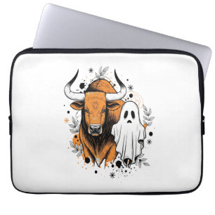 Halloween Highland Cow Cute Fall Laptop Sleeve