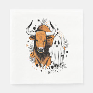 Halloween Highland Cow Cute Fall Napkin