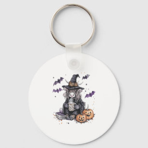 Halloween Highland Cow Key Ring