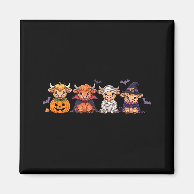 Halloween Highland Cow  Magnet (Front)