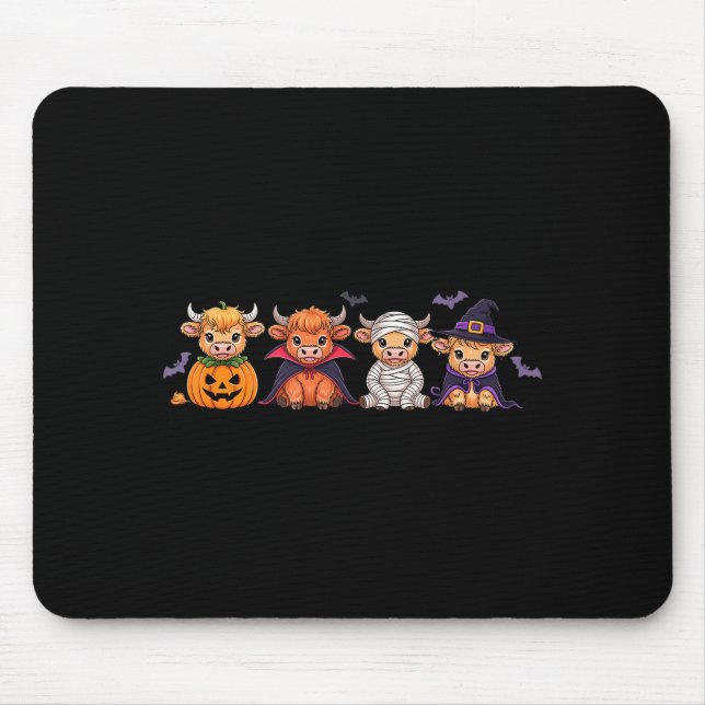 Halloween Highland Cow  Mouse Mat (Front)