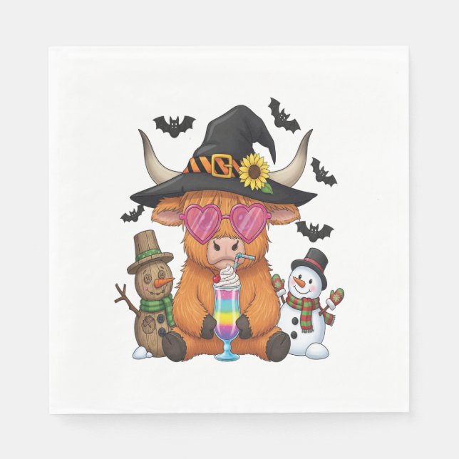 Halloween Highland Cow Napkin (Front)