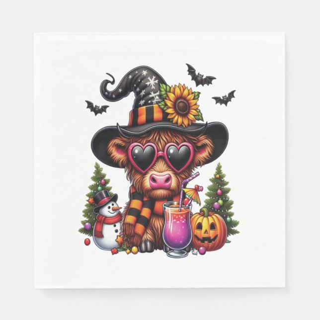 Halloween Highland Cow Napkin (Front)