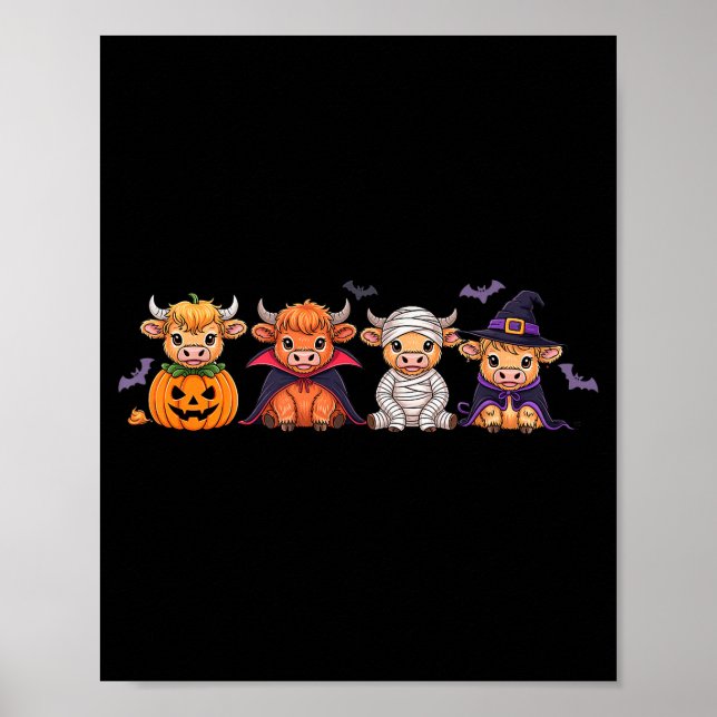 Halloween Highland Cow  Poster (Front)