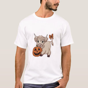 Halloween Highland Cow Pumpkin T-Shirt