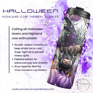 Halloween Highland Cow Thermal Tumbler