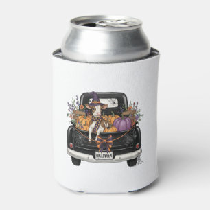 Halloween Highland Cow with Truck Can Cooler