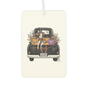 Halloween Highland Cow with Truck Car Air Freshener