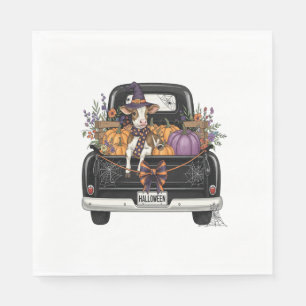 Halloween Highland Cow with Truck Napkin