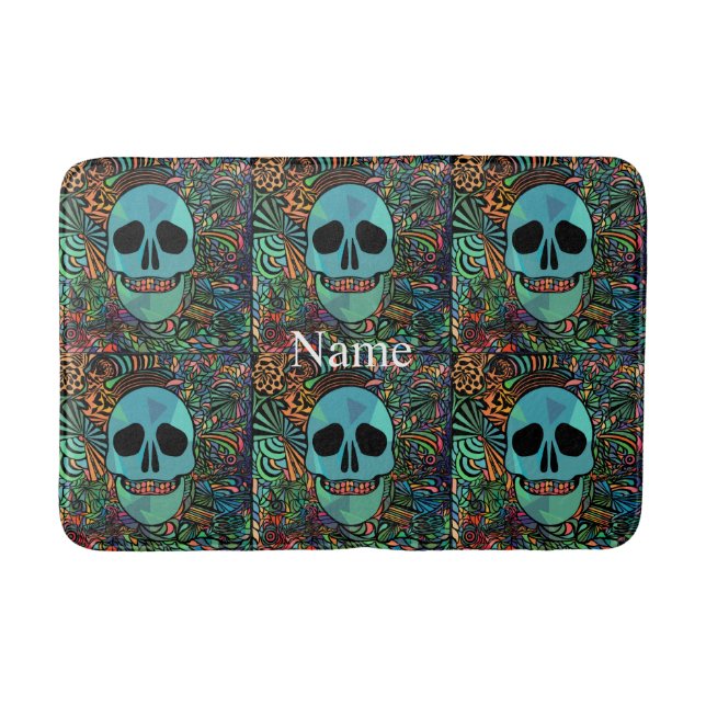 Halloween Hippie Skull Thunder_Cove Bath Mat (Front)