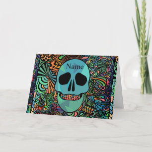 Halloween Hippie Skull Thunder_Cove Card