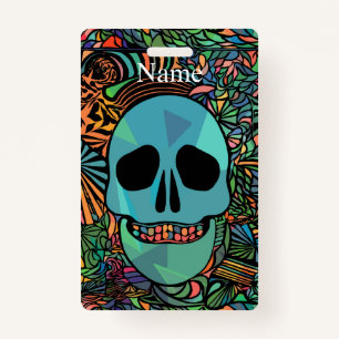 Halloween Hippie Skull Thunder_Cove  ID Badge