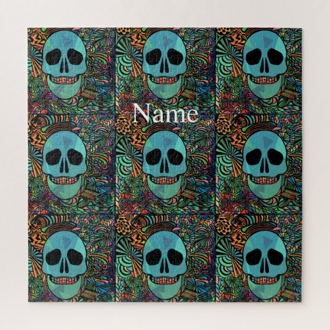 Halloween Hippie Skull Thunder_Cove  Jigsaw Puzzle (Vertical)