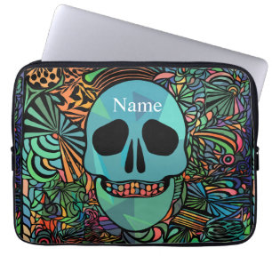 Halloween Hippie Skull Thunder_Cove Laptop Sleeve