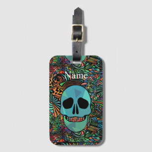 Halloween Hippie Skull Thunder_Cove Luggage Tag