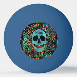 Halloween Hippie Skull Thunder_Cove Ping Pong Ball