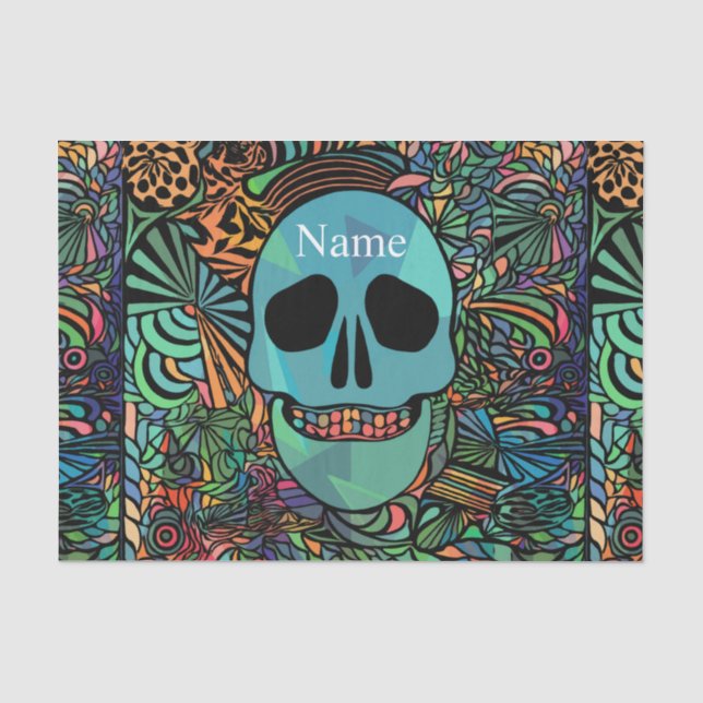 Halloween Hippie Skull Thunder_Cove Tissue Paper (Front)