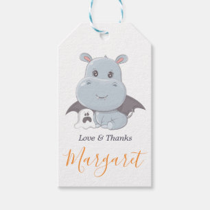 Halloween Hippopotamus Little Boo Baby Shower Gift Tags