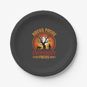 Halloween Hocus Pocus Everybody Focus Witch Tree Paper Plate