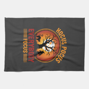 Halloween Hocus Pocus Everybody Focus Witch Tree Tea Towel